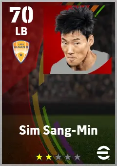 Sim Sang-Min eFootball 2026 player card — 70 OVR LB