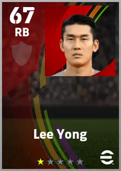 Lee Yong eFootball 2026 player card — 67 OVR RB