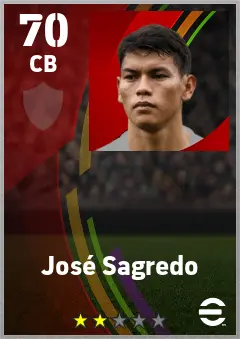 Jose Sagredo eFootball 2026 player card — 70 OVR CB
