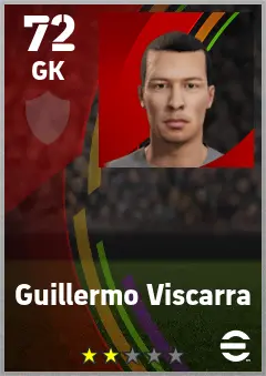 Guillermo Viscarra eFootball 2026 player card — 72 OVR GK
