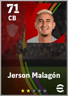 Jerson Malagon eFootball 2026 player card — 71 OVR CB