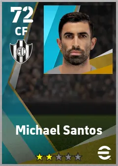 Michael Santos eFootball 2026 player card — 72 OVR CF