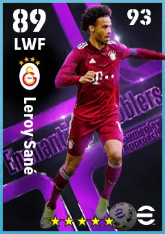 Leroy Sane eFootball 2026 player card — 89 OVR LWF