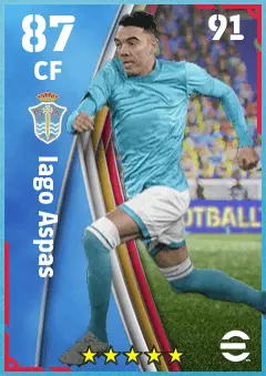 Iago Aspas eFootball 2026 player card — 87 OVR CF