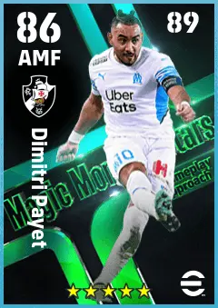Dimitri Payet eFootball 2026 player card — 86 OVR AMF