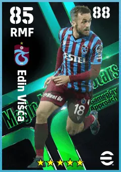 Edin Visca eFootball 2026 player card — 85 OVR RMF