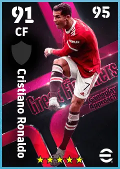 Cristiano Ronaldo eFootball 2026 player card — 91 OVR CF