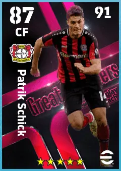 Patrik Schick eFootball 2026 player card — 87 OVR CF