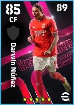 Darwin Nunez eFootball 2026 player card — 85 OVR CF
