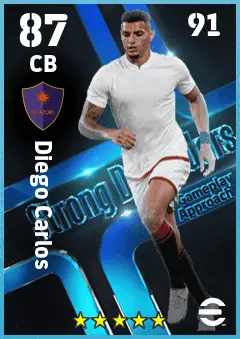 Diego Carlos eFootball 2026 player card — 87 OVR CB