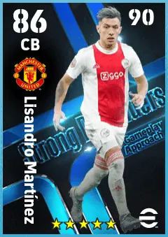 Lisandro Martinez eFootball 2026 player card — 86 OVR CB