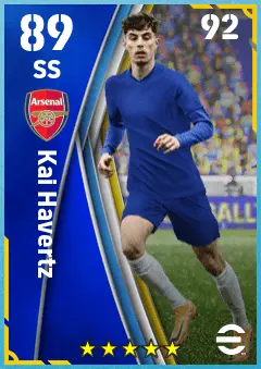 Kai Havertz eFootball 2026 player card — 89 OVR SS