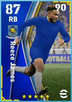 Reece James eFootball 2026 player card — 87 OVR RB