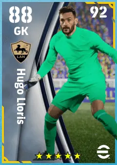Hugo Lloris eFootball 2026 player card — 88 OVR GK
