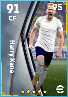 Harry Kane eFootball 2026 player card — 91 OVR CF