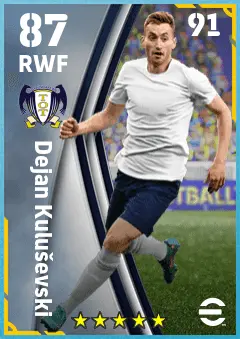 Dejan Kulusevski eFootball 2026 player card — 87 OVR RWF