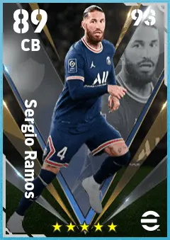 Sergio Ramos eFootball 2026 player card — 89 OVR CB