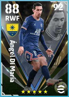 Angel Di Maria eFootball 2026 player card — 88 OVR RWF