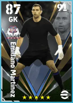 Emiliano Martinez eFootball 2026 player card — 87 OVR GK