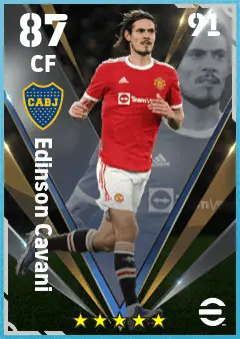 Edinson Cavani eFootball 2026 player card — 87 OVR CF