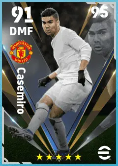 Casemiro eFootball 2026 player card — 91 OVR DMF