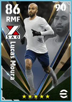 Lucas Moura eFootball 2026 player card — 86 OVR RMF