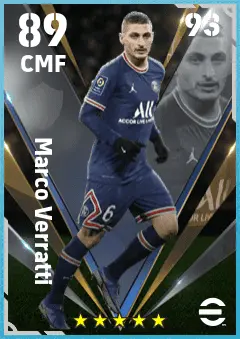 Marco Verratti eFootball 2026 player card — 89 OVR CMF