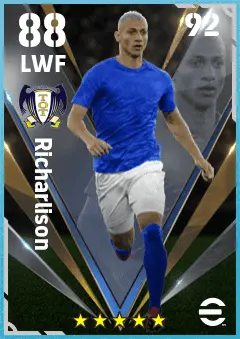Richarlison eFootball 2026 player card — 88 OVR LWF