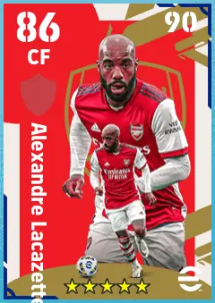 Alexandre Lacazette eFootball 2026 player card — 86 OVR CF