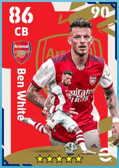 Ben White eFootball 2026 player card — 86 OVR CB