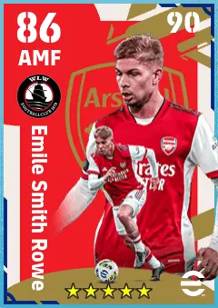 Emile Smith Rowe eFootball 2026 player card — 86 OVR AMF