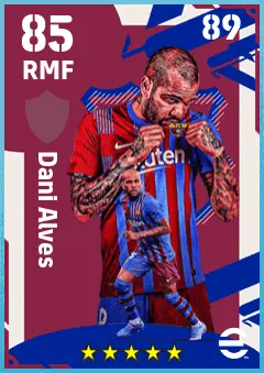 Dani Alves eFootball 2026 player card — 85 OVR RMF