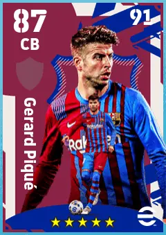 Gerard Pique eFootball 2026 player card — 87 OVR CB