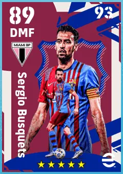 Sergio Busquets eFootball 2026 player card — 89 OVR DMF