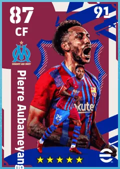 P. E. Aubameyang eFootball 2026 player card — 87 OVR CF