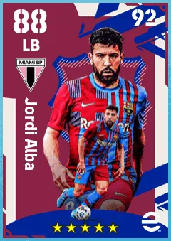 Jordi Alba eFootball 2026 player card — 88 OVR LB