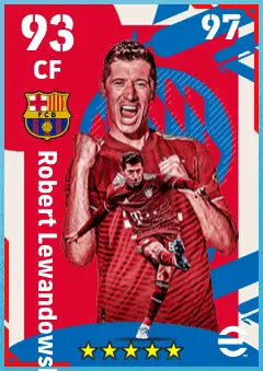 Robert Lewandowski eFootball 2026 player card — 93 OVR CF