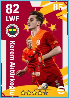 Kerem Akturkoglu eFootball 2026 player card — 82 OVR LWF