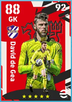 David de Gea eFootball 2026 player card — 88 OVR GK