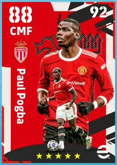 Paul Pogba eFootball 2026 player card — 88 OVR CMF