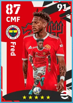 Fred eFootball 2026 player card — 87 OVR CMF