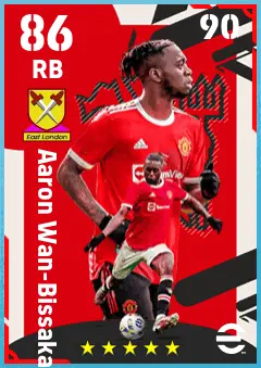 Aaron Wan-Bissaka eFootball 2026 player card — 86 OVR RB