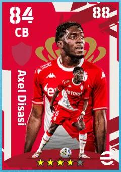 Axel Disasi eFootball 2026 player card — 84 OVR CB