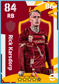 Rick Karsdorp eFootball 2026 player card — 84 OVR RB