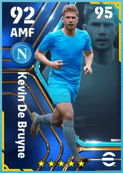 Kevin De Bruyne eFootball 2026 player card — 92 OVR AMF