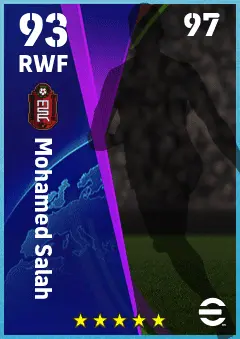 Mohamed Salah eFootball 2026 player card — 93 OVR RWF