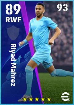 Riyad Mahrez eFootball 2026 player card — 89 OVR RWF