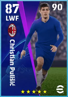 Christian Pulisic eFootball 2026 player card — 87 OVR LWF