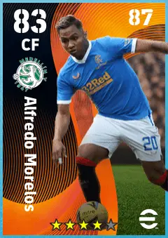 Alfredo Morelos eFootball 2026 player card — 83 OVR CF