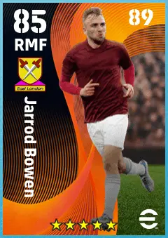 Jarrod Bowen eFootball 2026 player card — 85 OVR RMF
